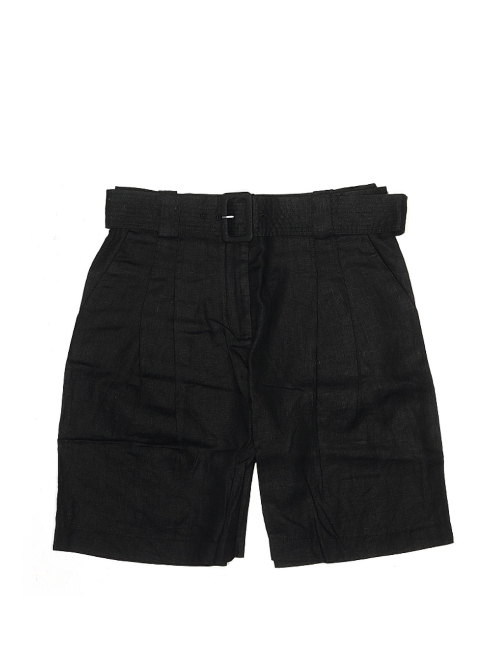MNG, Linen Shorts, Black, High Rise Belted, Size 6